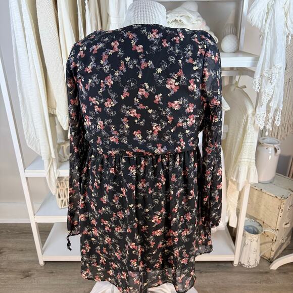 Maurices Sz. XL midi dress feminine floral, fall winter, Demure office #4396 - Picture 2 of 8